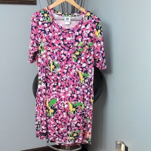 Simply Southern Multicolor Floral Dress 100% Cotton